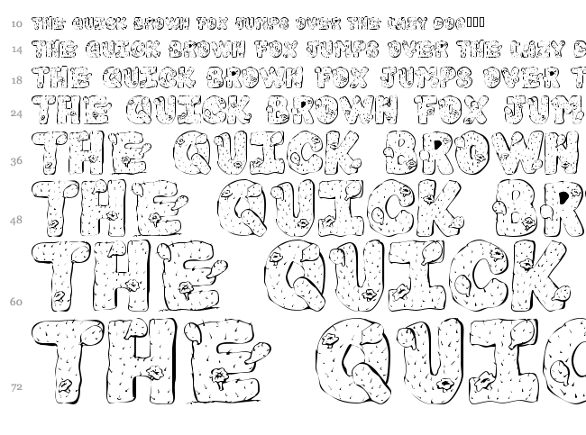 101! Cacti font waterfall